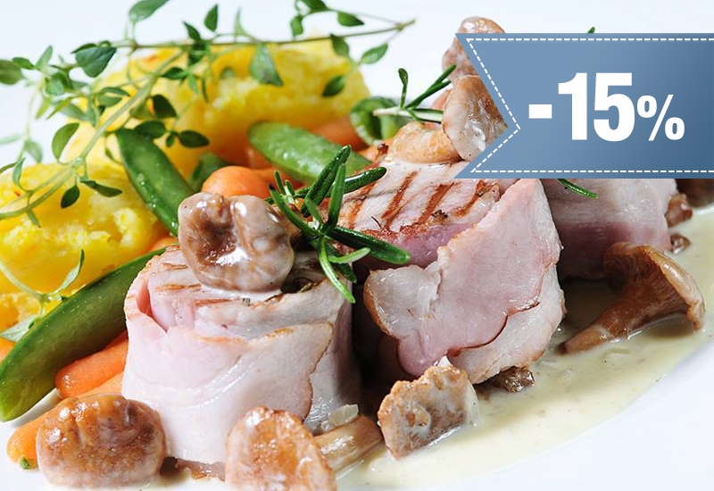 15% rabatu na menu
