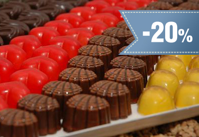 20 % rabatu na ręcznie robione czekoladowe praliny