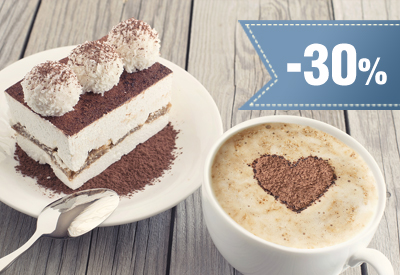30% rabatu na kawę i deser