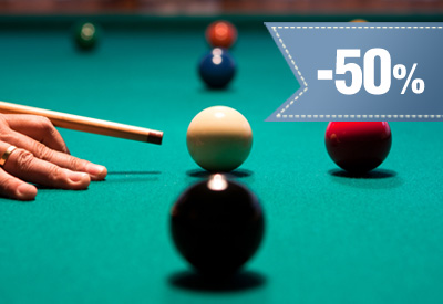 50 % rabatu na grę w bilarda
