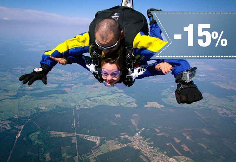 15% rabatu na skoki spadochronowe