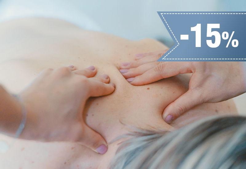 15% rabatu na masaże lecznicze i terapię czaszkowo-krzyżową